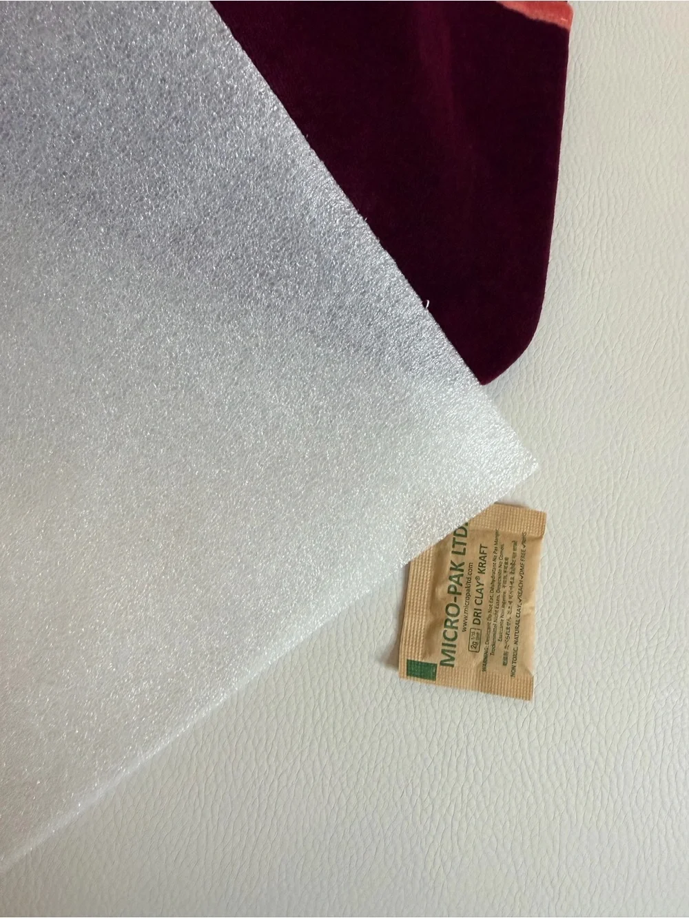 NWT Sézane Burgundy Cotton Velvet Zip Flat Pouch Makeup Bag with Pink Trim